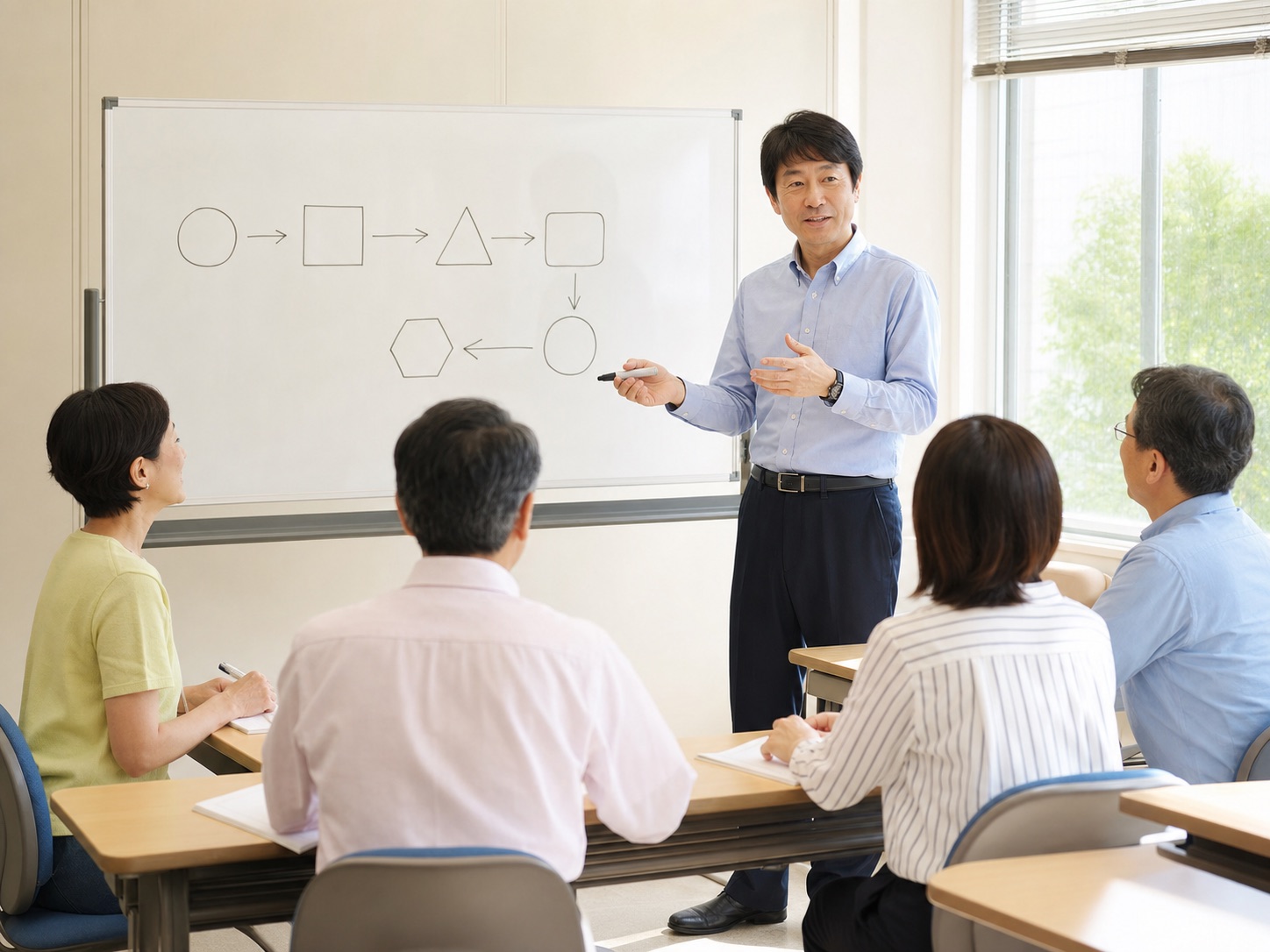 画面を見せながら説明するAI講座の講師
